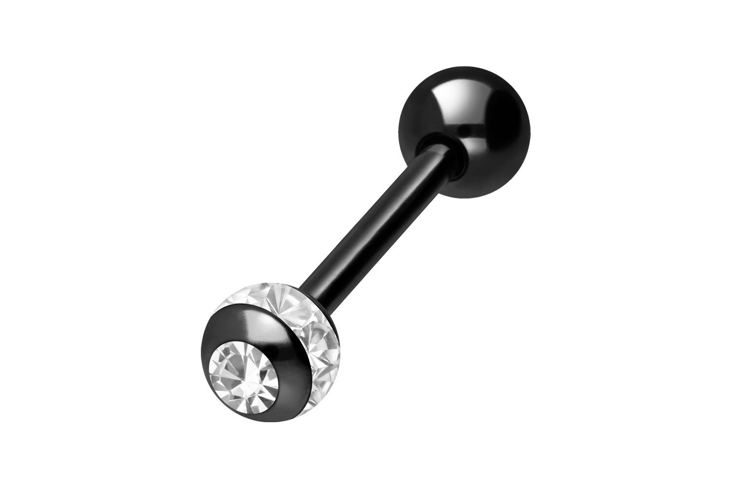 Chirurgenstahl Barbell EPOXY-RING-KUGEL + KRISTALL + CHIRURGENSTAHL-KUGEL